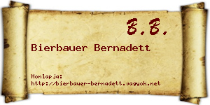 Bierbauer Bernadett névjegykártya